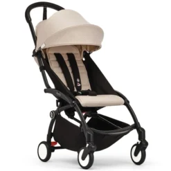 Stokke Poussette YOYO³ Complète 0+ et 6+ x Bonpoint Châssis Noir - Beige