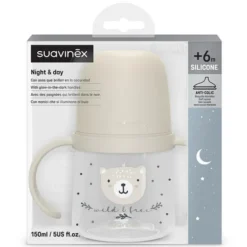 Suavinex Biberon à Anses Wild & Free Night and Day Beige - 150 ml