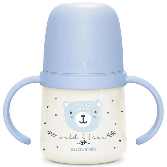 Suavinex Biberon à Anses Wild & Free Night and Day Bleu - 150 ml