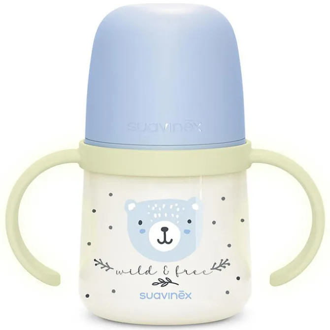 Suavinex Biberon à Anses Wild & Free Night and Day Bleu - 150 ml