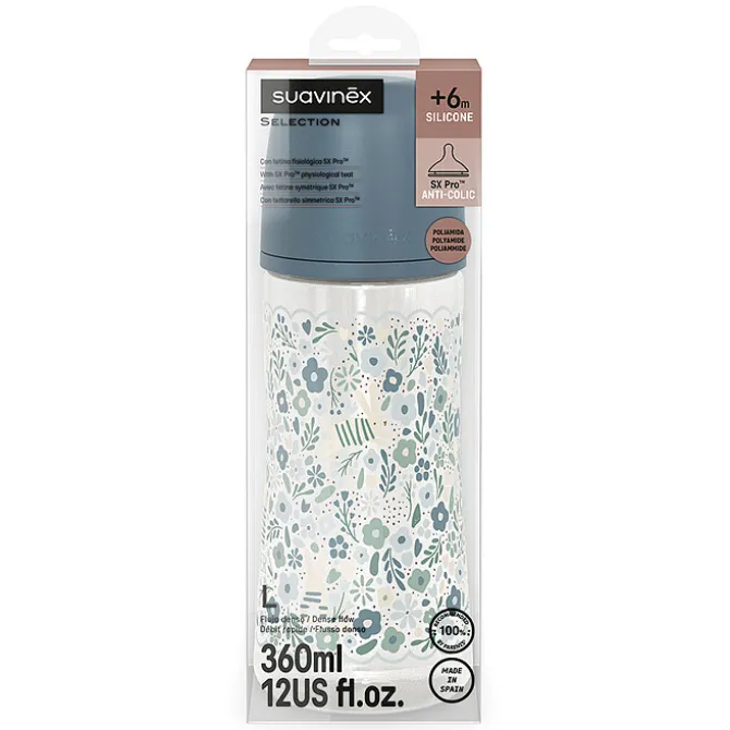 Suavinex Biberon Tétine Symétrique SX Pro Wonderland Blue Liberty - 360 ml