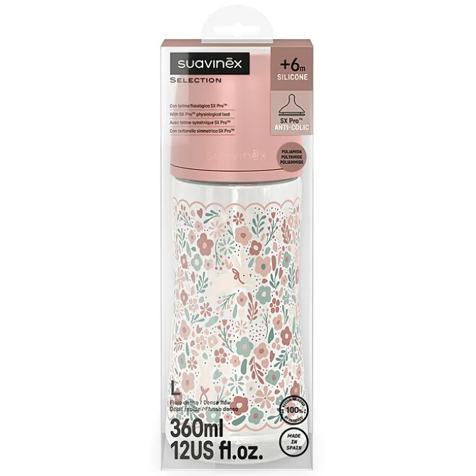 Suavinex Biberon Tétine Symétrique SX Pro Wonderland Pink Liberty - 360 ml