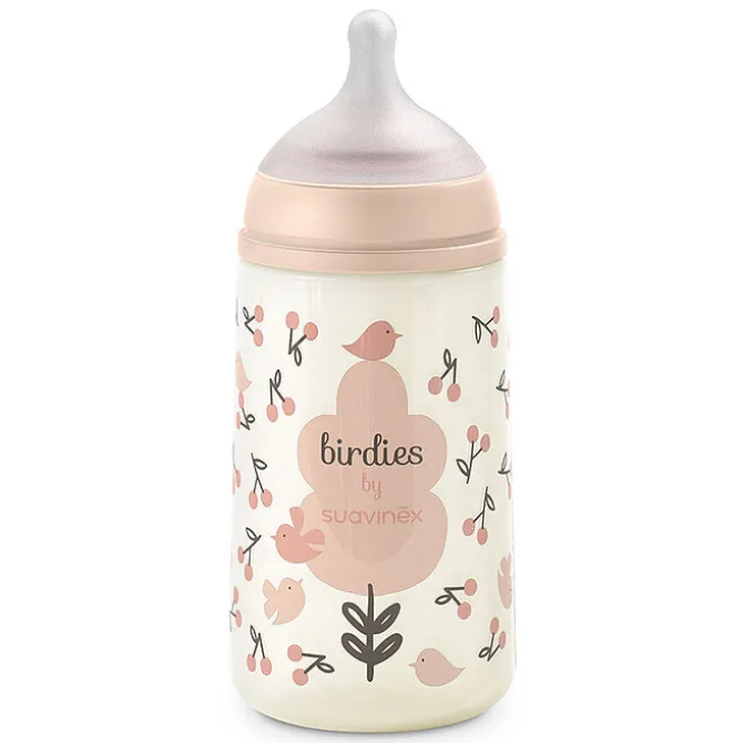 Suavinex Biberon Tétine Symétrique SX Pro Birdies Rose - 270 ml