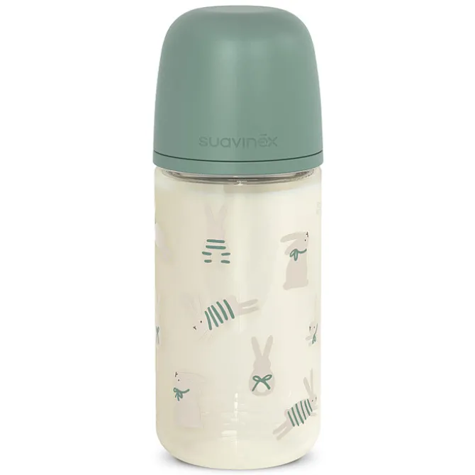 Suavinex Biberon Verre Tétine Symétrique SX Pro Wonderland Green - 240 ml