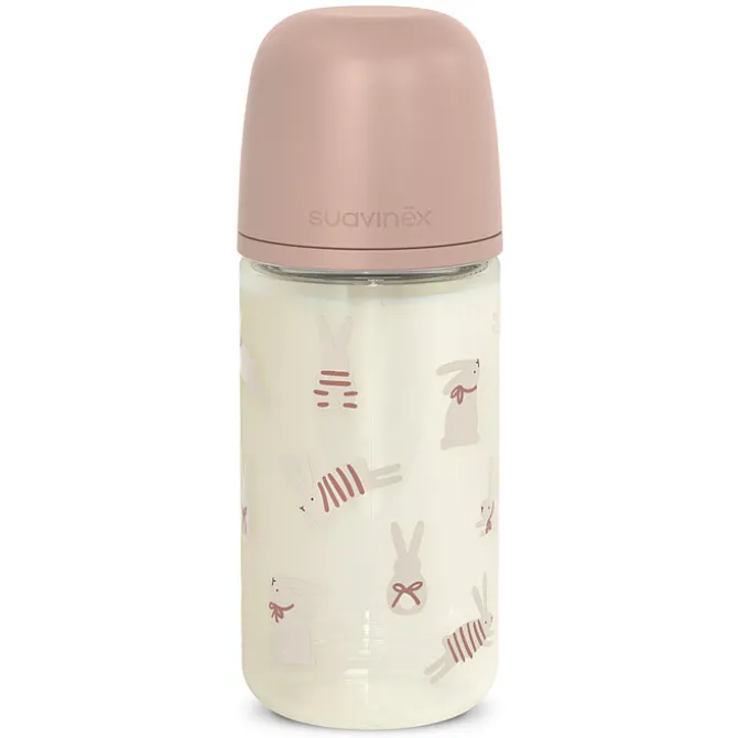 Suavinex Biberon Verre Tétine Symétrique SX Pro Wonderland Pink - 240 ml