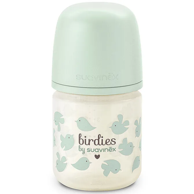 Suavinex Biberon Verre Tétine Symétrique SX Pro Birdies Vert - 120 ml