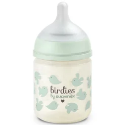 Suavinex Biberon Verre Tétine Symétrique SX Pro Birdies Vert - 120 ml
