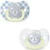 Suavinex Lot de 2 Sucettes Symétriques SX Pro Night & Day Wild and Free Bleu - 0/6 Mois