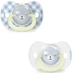 Suavinex Lot de 2 Sucettes Symétriques SX Pro Night & Day Wild and Free Bleu - 0/6 Mois
