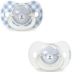 Suavinex Lot de 2 Sucettes Symétriques SX Pro Night & Day Wild and Free Bleu - 0/6 Mois
