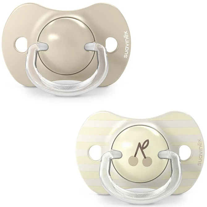 Suavinex Lot de 2 Sucettes Symétriques SX Pro Birdies Beige - 18 Mois +