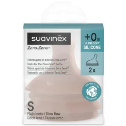 Suavinex Lot de 2 Tétines Zerø.Zerø 1 Trou Deep - Débit Lent