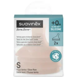 Suavinex Lot de 2 Tétines Zerø.Zerø 1 Trou Medium - Débit Lent