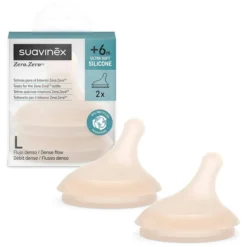 Suavinex Lot de 2 Tétines Zerø.Zerø 1 Trou Light - Débit Rapide