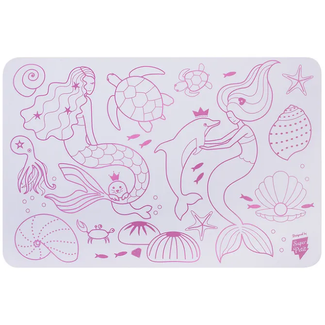 Super Petit Mini Set de Table à Colorier et ses 4 Feutres - Les Sirènes