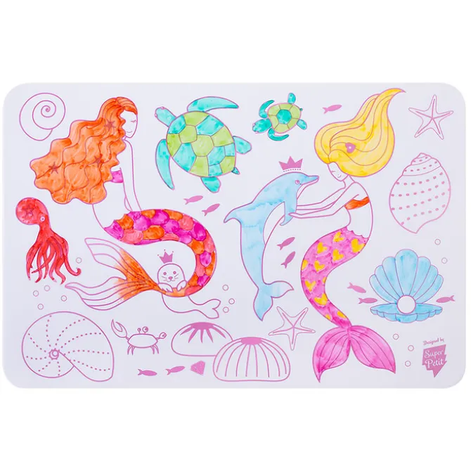 Super Petit Mini Set de Table à Colorier et ses 4 Feutres - Les Sirènes