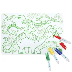 Super Petit Mini Set de Table à Colorier et ses 4 feutres - Les Dinosaures