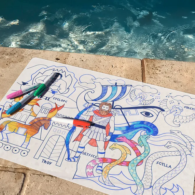Super Petit Set de Table à Colorier et ses 5 Feutres - Les Aventures d'Ulysse