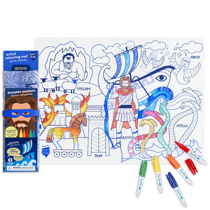 Super Petit Set de Table à Colorier et ses 5 Feutres - Les Aventures d'Ulysse