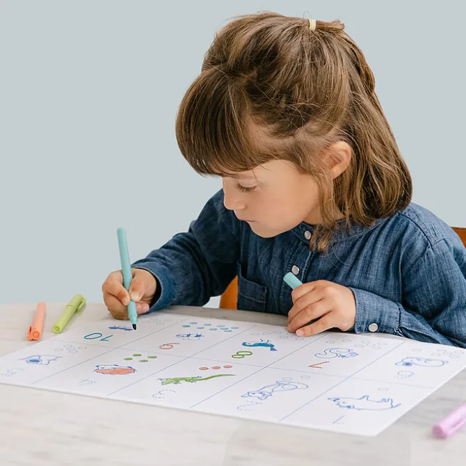 Super Petit Set de Table à Colorier Réversible et ses 3 Feutres - Chiffres