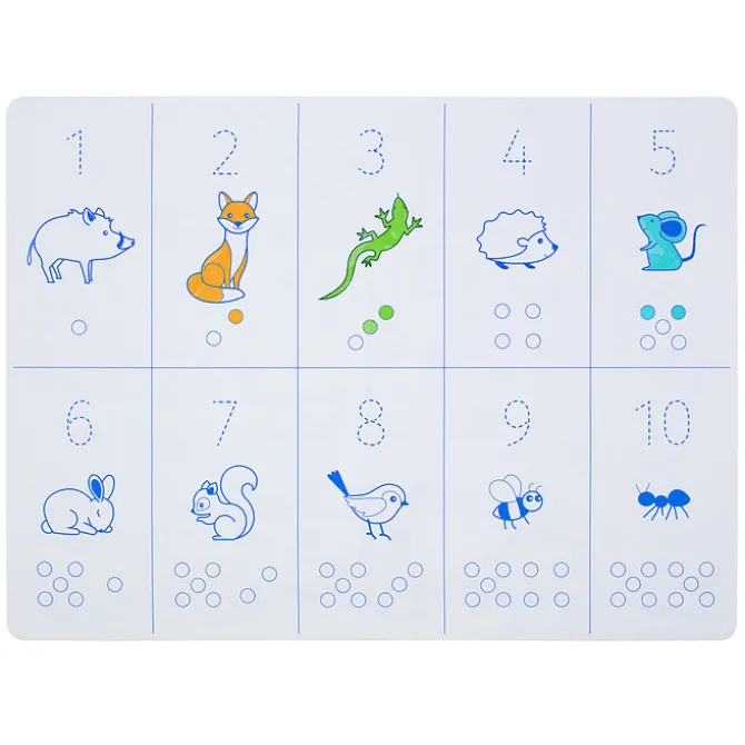 Super Petit Set de Table à Colorier Réversible et ses 3 Feutres - Chiffres