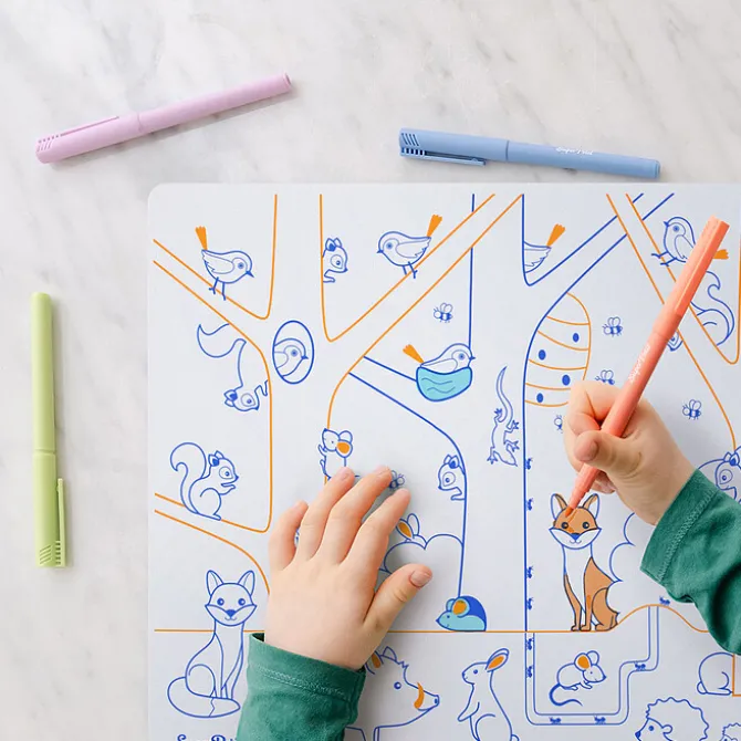 Super Petit Set de Table à Colorier Réversible et ses 3 Feutres - Chiffres