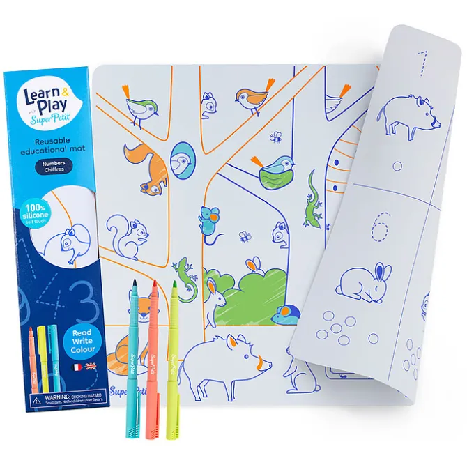 Super Petit Set de Table à Colorier Réversible et ses 3 Feutres - Chiffres