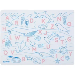 Super Petit Set de Table à Colorier Réversible et ses 3 Feutres - Lettres de l'Alphabet