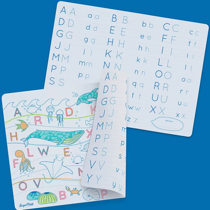 Super Petit Set de Table à Colorier Réversible et ses 3 Feutres - Lettres de l'Alphabet