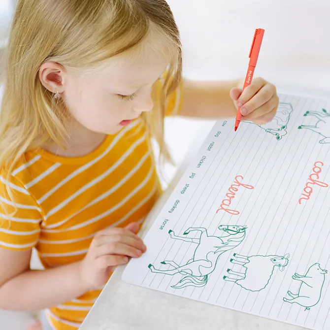 Super Petit Set de Table à Colorier Réversible et son Feutre - Les Animaux de la Ferme