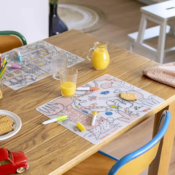 Super Petit Set de Table à Colorier et ses 5 feutres - Les Toupits