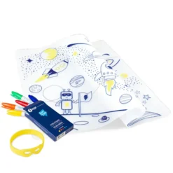 Super Petit Set de Table à Colorier et ses 5 feutres - Dans l'espace