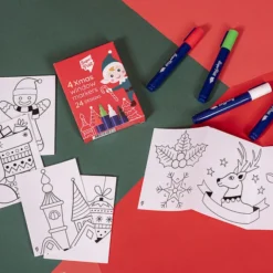 Super Petit Set de Table à Colorier et ses 5 feutres - Le Village de Noël