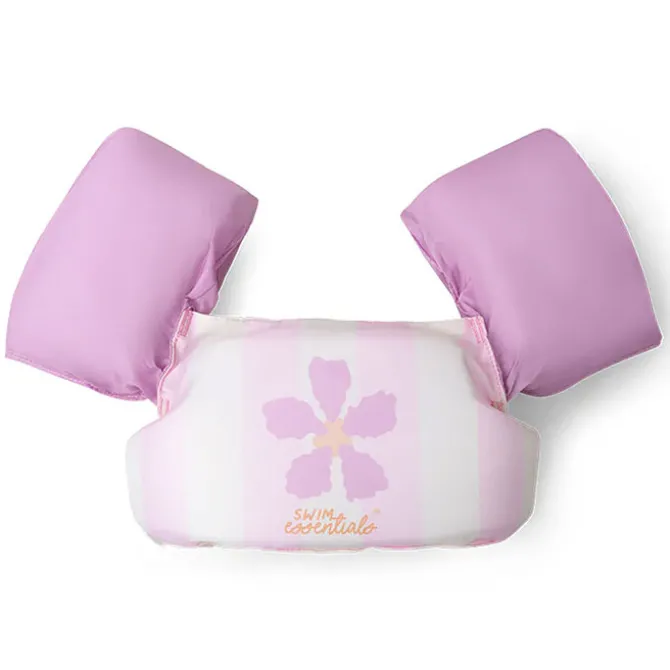 Swim Essentials Gilet de Nage avec Brassards Pink Flower Market - 2/6 Ans