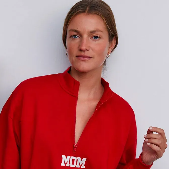 Tajinebanane Sweat d'Allaitement Mom Rouge - M