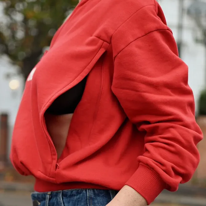 Tajinebanane Sweat d'Allaitement Mom Rouge - M