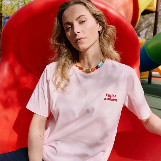 Tajinebanane T-shirt d'Allaitement La P'allaite Rose - L