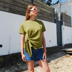 Tajinebanane T-shirt d'Allaitement Noué - S