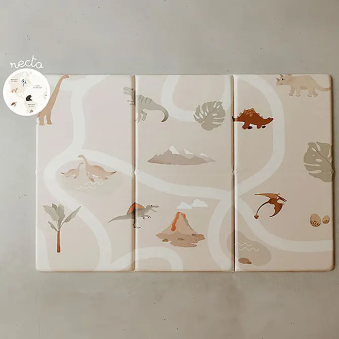 Tapilou Tapis de Jeu Réversible Tapilou x BABYATOUTPRIX - Carte du Monde / Dinosaures