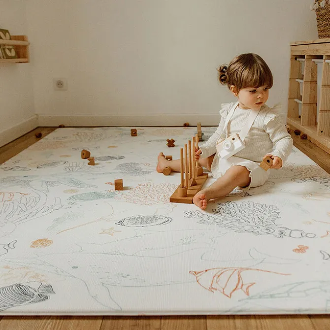 Tapilou Tapis de Jeux XL Réversible - Le Coquillage