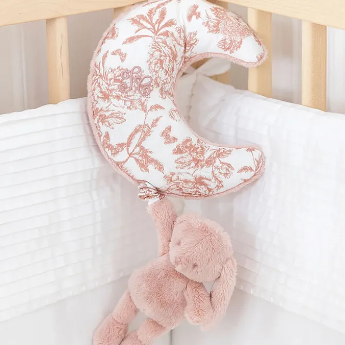 Tartine et Chocolat Augustin le Lapin Musical - Toile de Jouy Rose