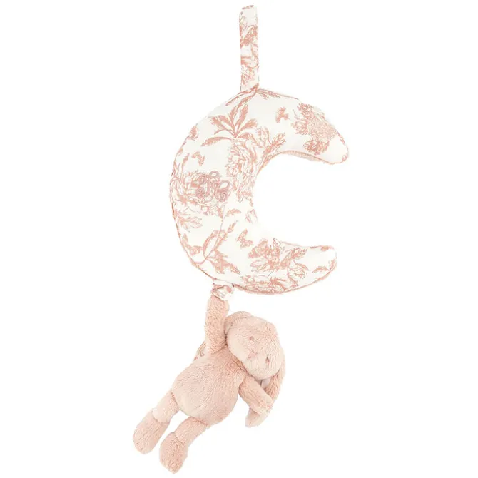 Tartine et Chocolat Augustin le Lapin Musical - Toile de Jouy Rose