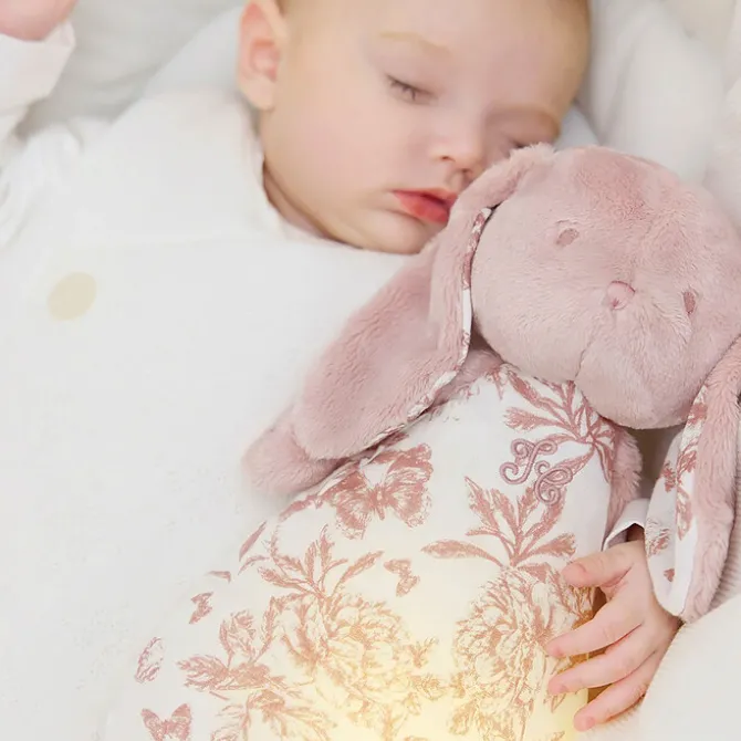 Tartine et Chocolat Augustin le Lapin Veilleuse Musical - Toile de Jouy Rose