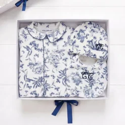 Tartine et Chocolat Coffret de Naissance Toile de Jouy Bleu - 3 Mois