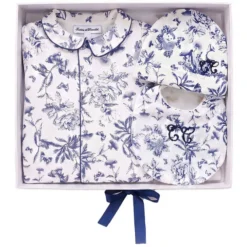Tartine et Chocolat Coffret de Naissance Toile de Jouy Bleu - 1 Mois