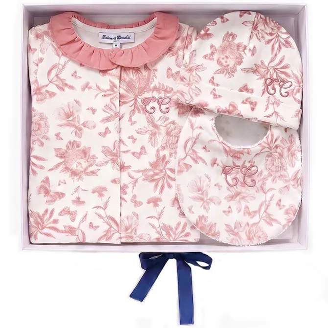 Tartine et Chocolat Coffret de Naissance Toile de Jouy Rose - 1 Mois