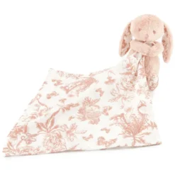 Tartine et Chocolat Doudou Augustin le Lapin - Toile de Jouy Rose Pêche