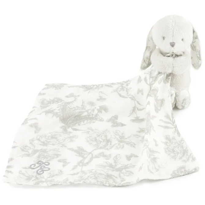 Tartine et Chocolat Doudou Augustin le Lapin - Toile de Jouy Gris Clair