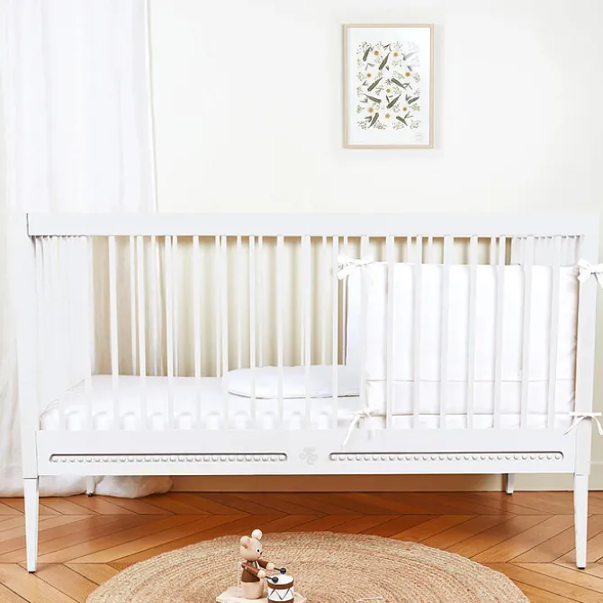 Tartine et Chocolat Lit Bébé Evolutif Gustavienne Blanc - 70 x 140 cm