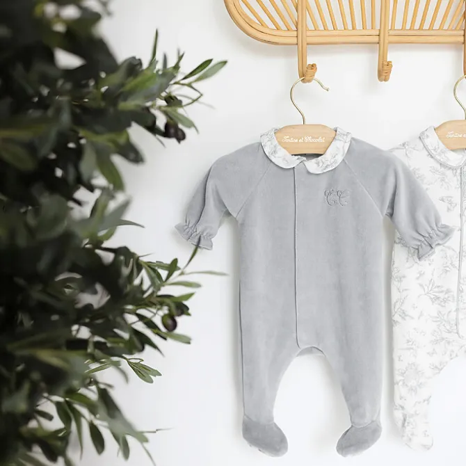 Tartine et Chocolat Pyjama Toile de Jouy Gris - 6 Mois